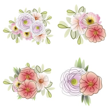 güzel çiçekler, arkaplan, vektör çizimi