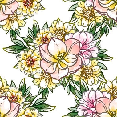 güzel çiçekler, arkaplan, vektör çizimi