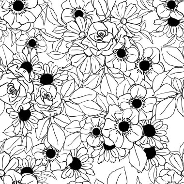 güzel çiçekler, arkaplan, vektör çizimi