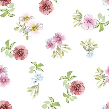 güzel çiçekler, arkaplan, vektör çizimi