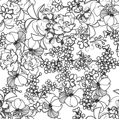 güzel çiçekler, arkaplan, vektör çizimi