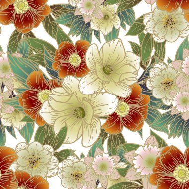 güzel çiçekler, arkaplan, vektör çizimi