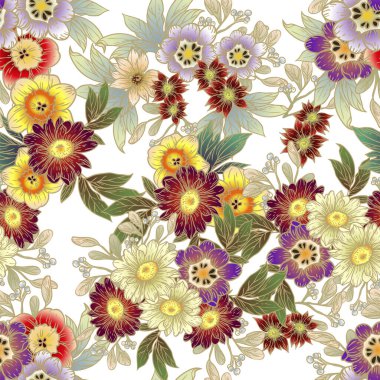 güzel çiçekler, arkaplan, vektör çizimi