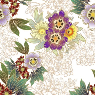 güzel çiçekler, arkaplan, vektör çizimi