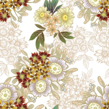 güzel çiçekler, arkaplan, vektör çizimi