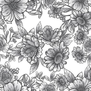 güzel çiçekler, arkaplan, vektör çizimi