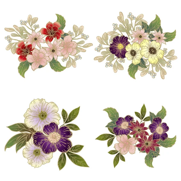 Gyönyörű Virágok Háttér Vektor Illusztráció — Stock Vector