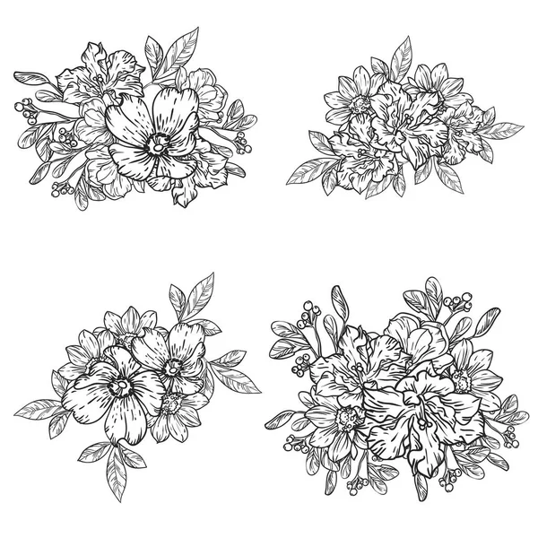 Güzel Çiçekler Arkaplan Vektör Çizimi — Stok Vektör