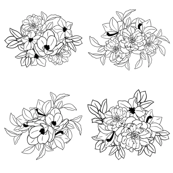 Hermosas Flores Fondo Ilustración Vectorial — Vector de stock