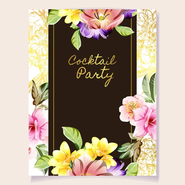 Hermosa Tarjeta Floral Fondo Vector Ilustración — Archivo Imágenes Vectoriales