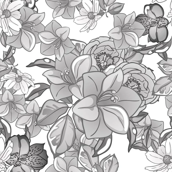 Hermosas Flores Fondo Ilustración Vectorial — Vector de stock