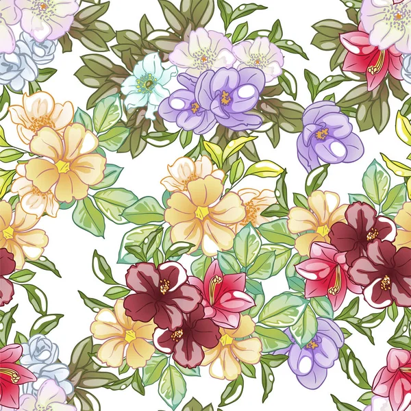 Hermosas Flores Fondo Ilustración Vectorial — Vector de stock