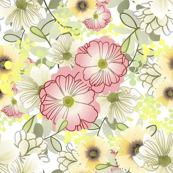 Belles Fleurs Fond Illustration Vectorielle — Image vectorielle