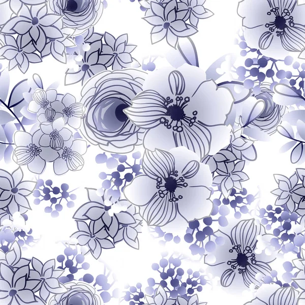 Belles Fleurs Fond Illustration Vectorielle — Image vectorielle