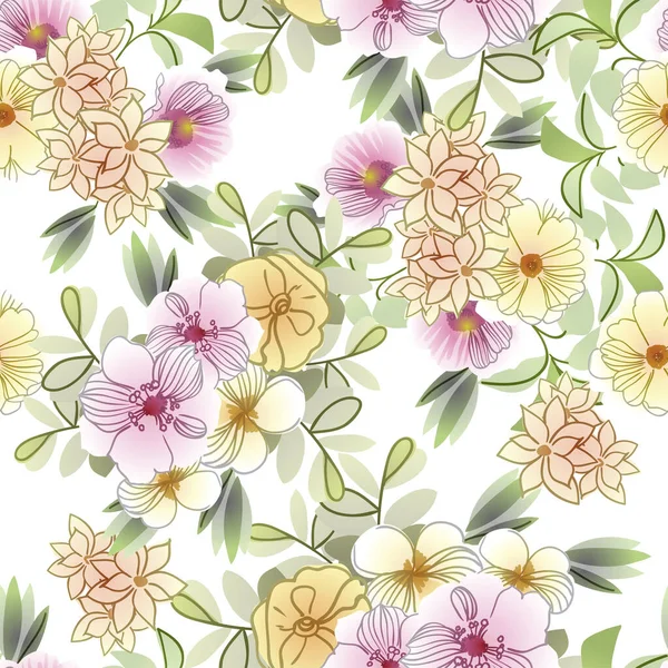 美しい花背景ベクトル図 — ストックベクタ