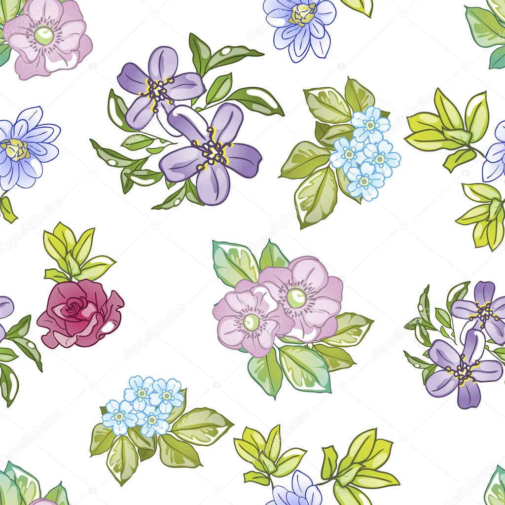 beautiful flowers, background, vector illustration