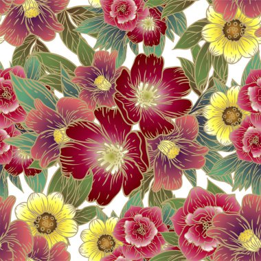 güzel çiçek kartı, arka plan, vektör illüstrasyonu