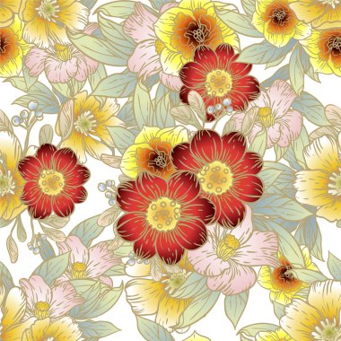 güzel çiçek kartı, arka plan, vektör illüstrasyonu