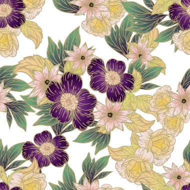 güzel çiçek kartı, arka plan, vektör illüstrasyonu