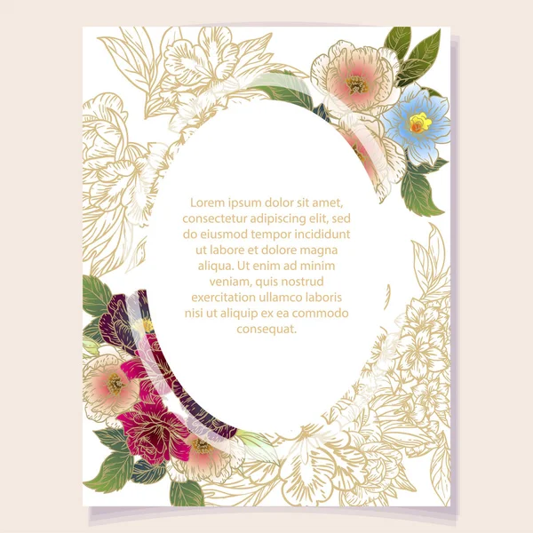 Beautiful Floral Card Background Vector Illustration — Stock Vector