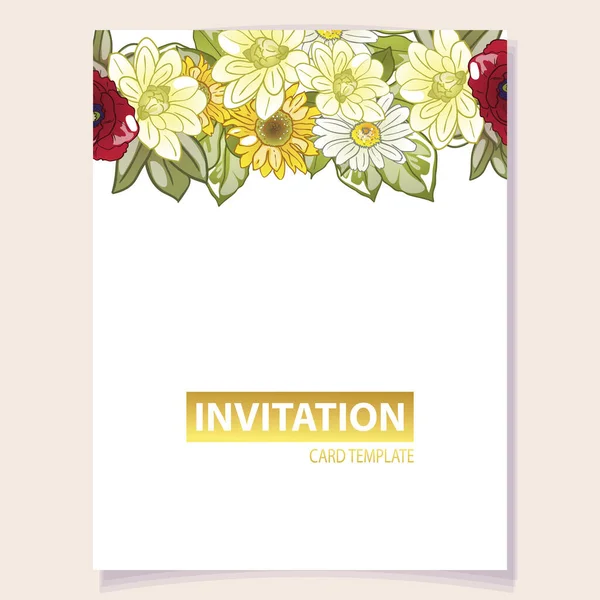 美しい花のカード背景ベクトルイラスト — ストックベクタ