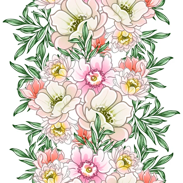 Vacker Blommor Kort Bakgrund Vektor Illustration — Stock vektor