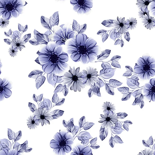 Vacker Blommor Kort Bakgrund Vektor Illustration — Stock vektor