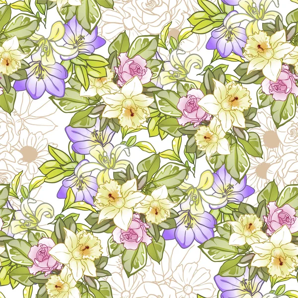 Schöne Florale Karte Hintergrund Vektorillustration — Stockvektor