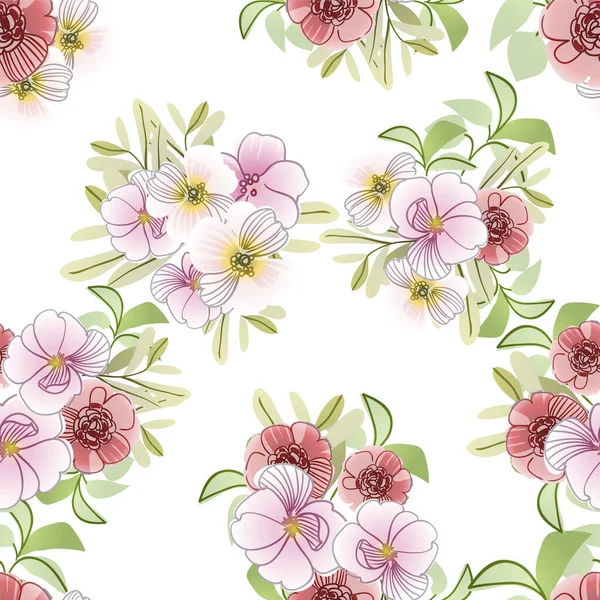 Belle Carte Florale Fond Illustration Vectorielle — Image vectorielle