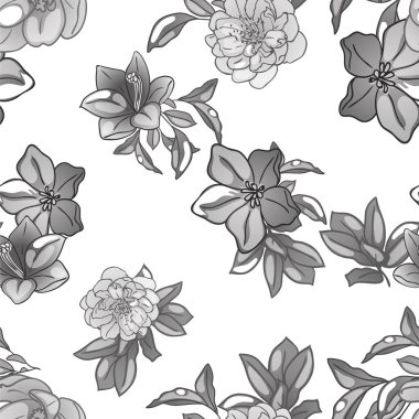 güzel çiçek öğeleri ile Seamless Modeli