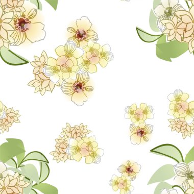 güzel çiçek öğeleri ile Seamless Modeli