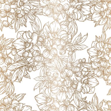 güzel çiçek öğeleri ile Seamless Modeli