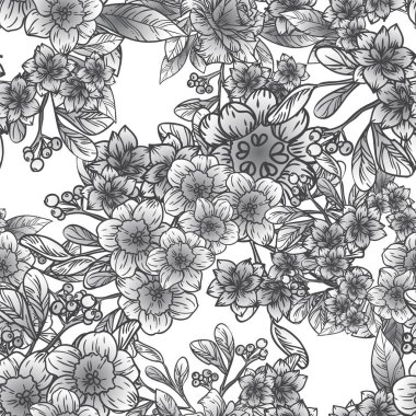 güzel çiçek öğeleri ile Seamless Modeli