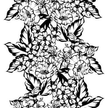 güzel çiçek öğeleri ile Seamless Modeli