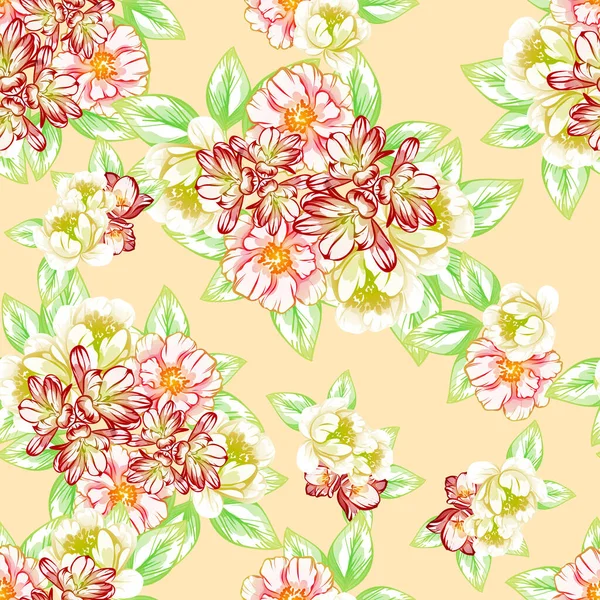 Nahtloses Muster Mit Schönen Floralen Elementen — Stockvektor