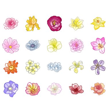 güzel çiçek öğeleri ile Seamless Modeli