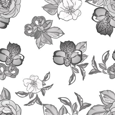 güzel çiçek öğeleri ile Seamless Modeli