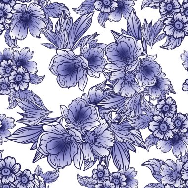 güzel çiçek öğeleri ile Seamless Modeli