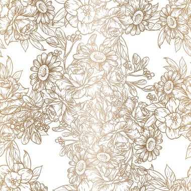 güzel çiçek öğeleri ile Seamless Modeli