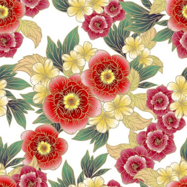 güzel çiçek öğeleri ile Seamless Modeli