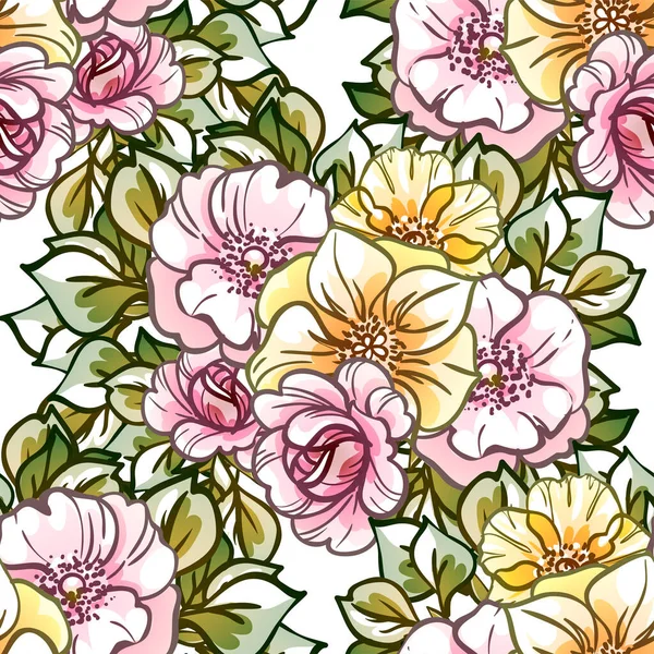 güzel çiçek öğeleri ile Seamless Modeli