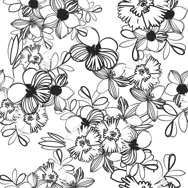 Seamless Pattern Beautiful Floral Elements — Stock Vector