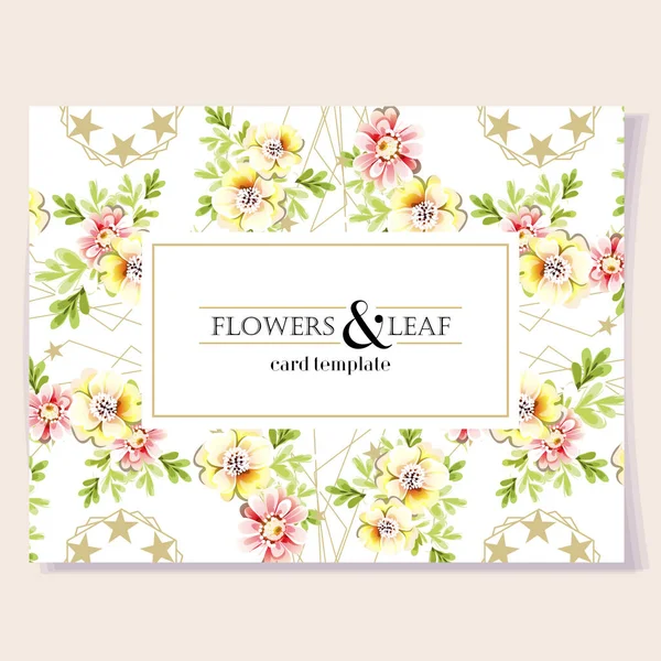 Šablona Pozvánky Krásnými Květinovými Prvky — Stockový vektor