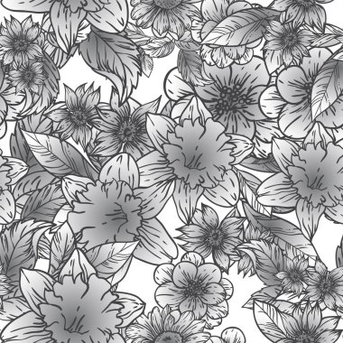 güzel çiçek öğeleri ile Seamless Modeli