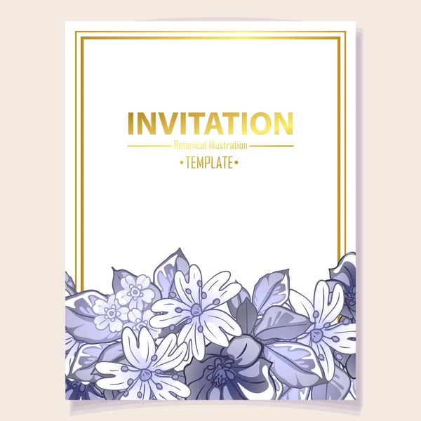 Einladungsvorlage Mit Schönen Floralen Elementen — Stockvektor