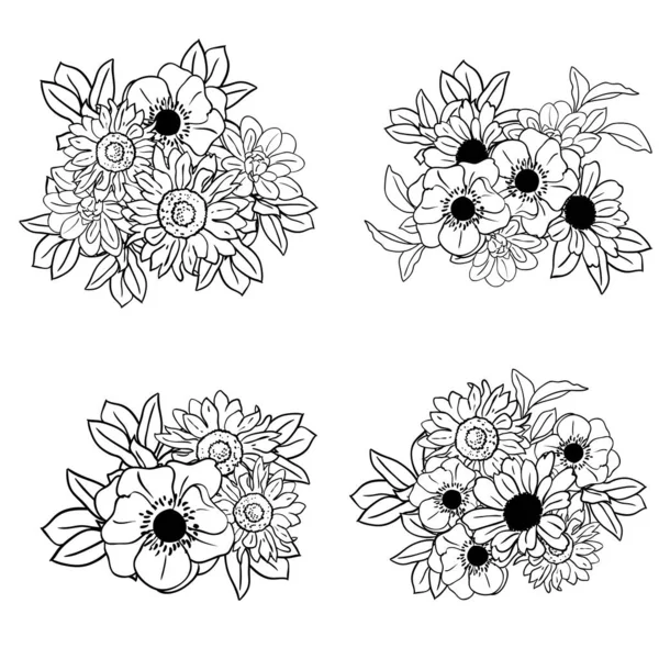 Patrón Sin Costuras Con Hermosos Elementos Florales — Vector de stock