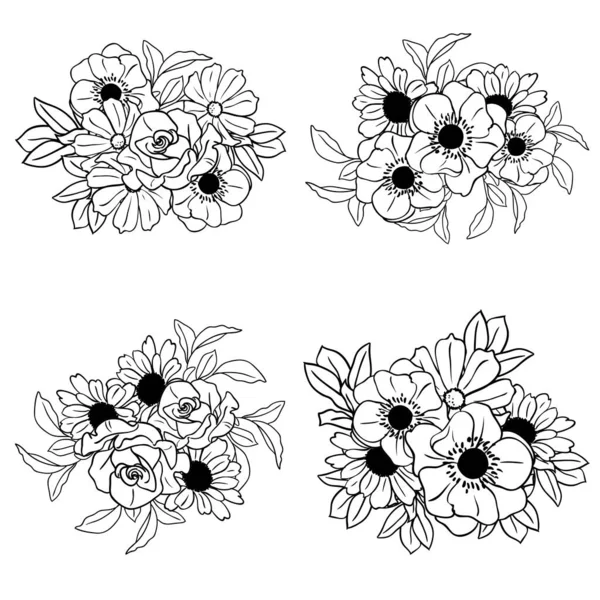 Безшовний Візерунок Красивими Квітковими Елементами — стоковий вектор