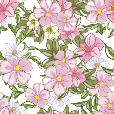 güzel çiçek öğeleri ile Seamless Modeli