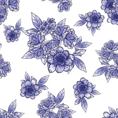 güzel çiçek öğeleri ile Seamless Modeli