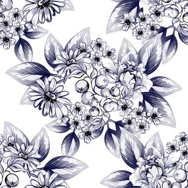 güzel çiçek öğeleri ile Seamless Modeli